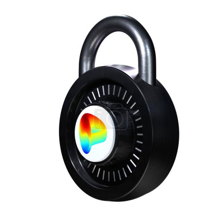 Foto de Crypto Lock Curve DAO Token (CRV) icono sobre fondo blanco - Imagen libre de derechos