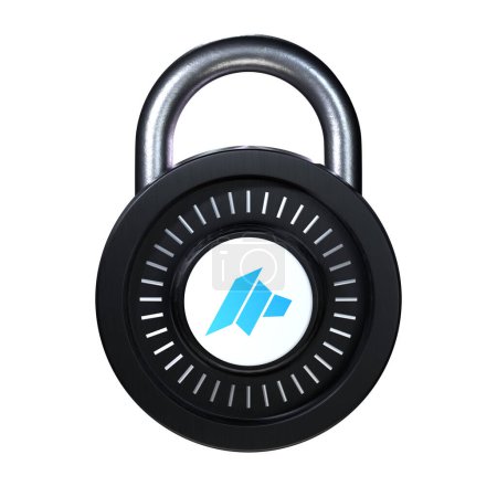 Foto de Crypto Lock DAO Maker (DAO) icono sobre fondo blanco - Imagen libre de derechos