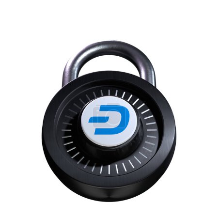 Téléchargez les photos : Crypto Lock Dash icône sur fond blanc - en image libre de droit