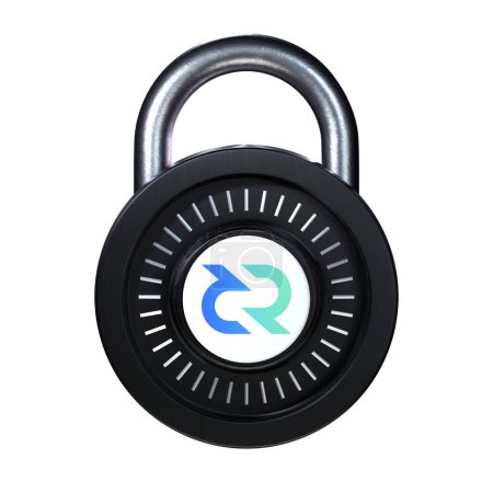 Téléchargez les photos : Crypto Lock icône Décred sur fond blanc - en image libre de droit