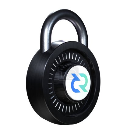 Téléchargez les photos : Crypto Lock icône Décred sur fond blanc - en image libre de droit