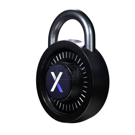 Foto de Crypto Lock dYdX icono sobre fondo blanco - Imagen libre de derechos
