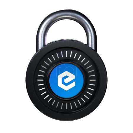 Téléchargez les photos : Crypto Lock eCash (XEC) icône sur fond blanc - en image libre de droit