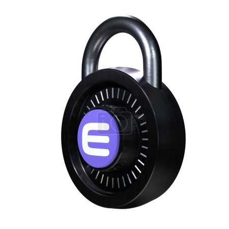 Photo for Crypto Lock Enjin Coin (ENJ) icon on white background - Royalty Free Image