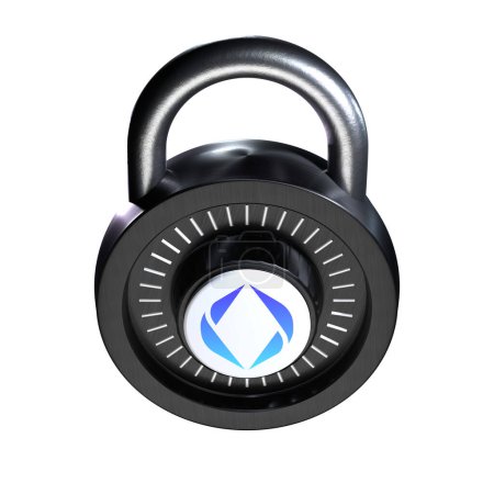 Téléchargez les photos : Crypto Lock Ethereum Nom icône de service sur fond blanc - en image libre de droit
