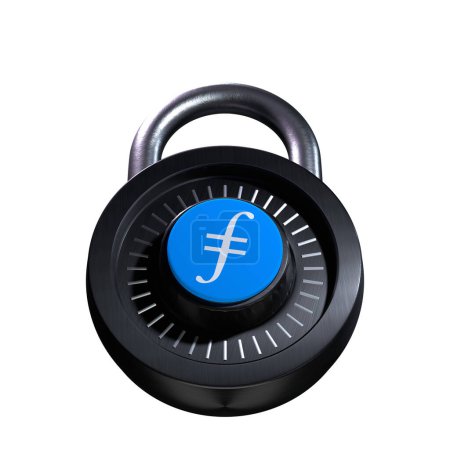 Foto de Crypto Lock Fetch ai (FET) icono sobre fondo blanco - Imagen libre de derechos