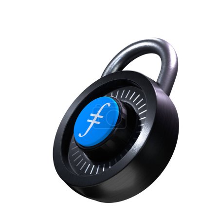 Téléchargez les photos : Crypto Lock Fetch ai (FET) icône sur fond blanc - en image libre de droit