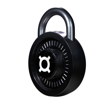 Téléchargez les photos : Crypto Lock FRAX icône sur fond blanc - en image libre de droit