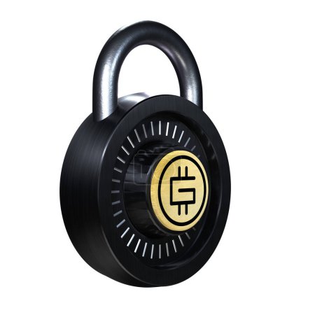 Téléchargez les photos : Crypto Lock icône GMT sur fond blanc - en image libre de droit