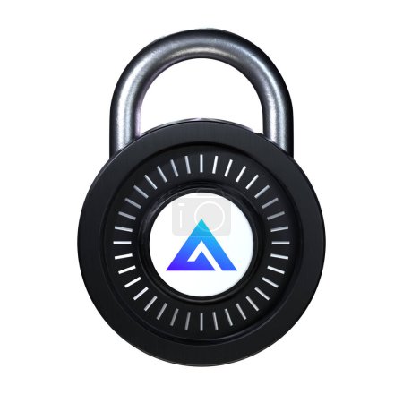 Téléchargez les photos : Crypto Lock icône GMX sur fond blanc - en image libre de droit
