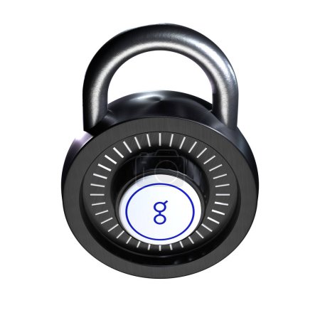 Téléchargez les photos : Crypto Lock Golem (GLM) icône sur fond blanc - en image libre de droit