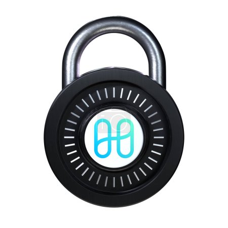 Téléchargez les photos : Crypto Lock Harmony (ONE) icône sur fond blanc - en image libre de droit
