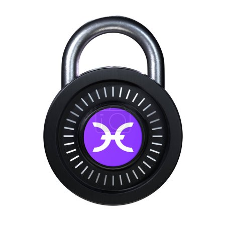 Téléchargez les photos : Crypto Lock Holo (HOT) icône sur fond blanc - en image libre de droit