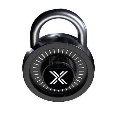 Téléchargez les photos : Icône Crypto Lock Immutable (IMX) sur fond blanc - en image libre de droit
