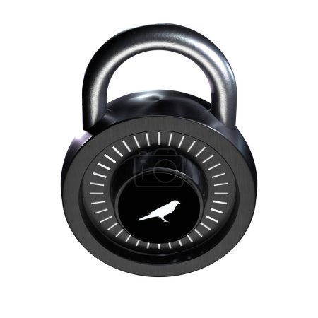 Téléchargez les photos : Crypto Lock Kusama (KSM) icône sur fond blanc - en image libre de droit