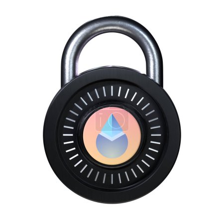 Téléchargez les photos : Crypto Lock icône Lido DAO sur fond blanc - en image libre de droit