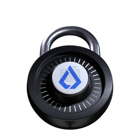 Foto de Crypto Lock Lisk (LSK) icono sobre fondo blanco - Imagen libre de derechos