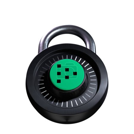 Foto de Crypto Lock Livepeer (LPT) icono sobre fondo blanco - Imagen libre de derechos