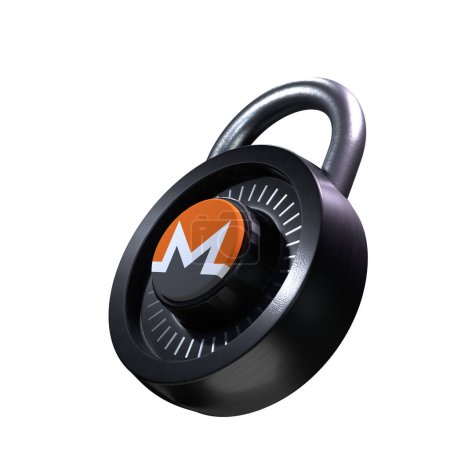 Téléchargez les photos : Crypto Lock Monero (XMR) icône sur fond blanc - en image libre de droit
