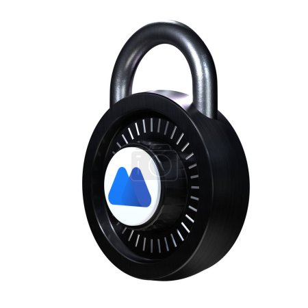 Téléchargez les photos : Crypto Lock MX TOKEN (MX) icône sur fond blanc - en image libre de droit