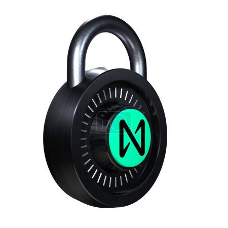 Téléchargez les photos : Crypto Lock icône du protocole NEAR (NEAR) sur fond blanc - en image libre de droit