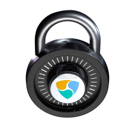 Foto de Crypto Lock NO (XEM) icono sobre fondo blanco - Imagen libre de derechos