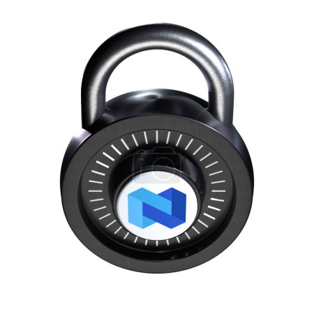 Téléchargez les photos : Crypto Lock icône Nexo sur fond blanc - en image libre de droit