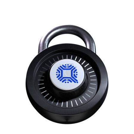 Téléchargez les photos : Crypto Lock icône Qtum sur fond blanc - en image libre de droit