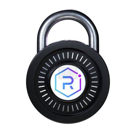 Téléchargez les photos : Crypto Lock icône Raydium sur fond blanc - en image libre de droit