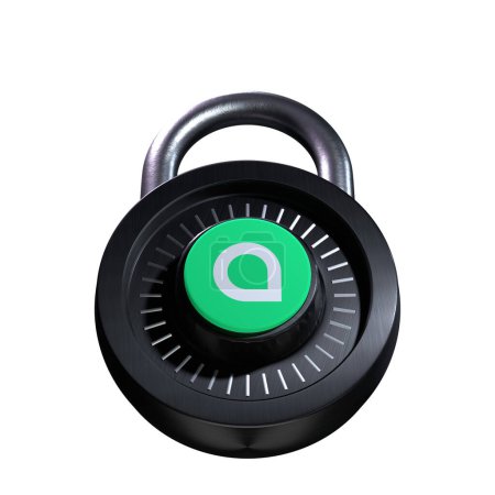 Téléchargez les photos : Crypto Lock icône de Siacoin sur fond blanc - en image libre de droit
