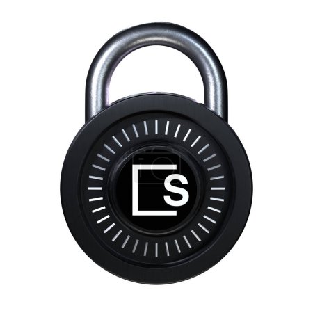 Téléchargez les photos : Crypto Lock SKALE icône sur fond blanc - en image libre de droit