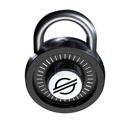 Téléchargez les photos : Crypto Lock icône Stellar sur fond blanc - en image libre de droit