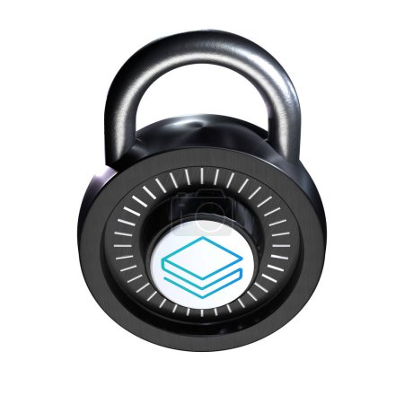 Téléchargez les photos : Crypto Lock Stratis icône sur fond blanc - en image libre de droit