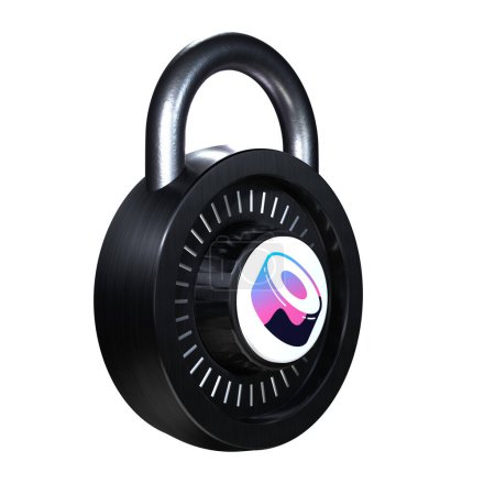 Téléchargez les photos : Crypto Lock SushiSwap icône sur fond blanc - en image libre de droit
