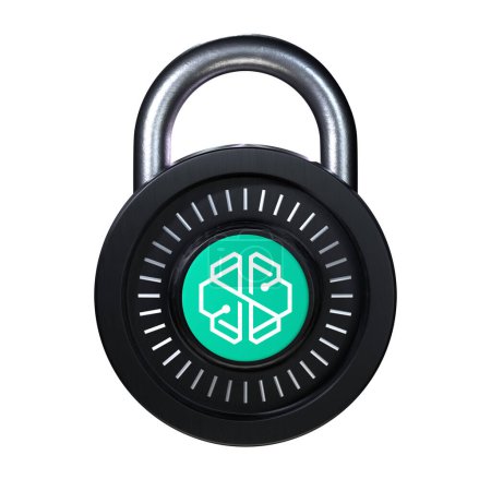Foto de Crypto Lock SwissBorg icono sobre fondo blanco - Imagen libre de derechos