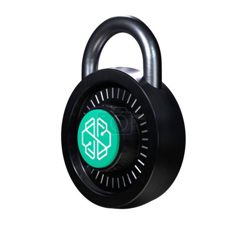 Téléchargez les photos : Crypto Lock SwissBorg icône sur fond blanc - en image libre de droit
