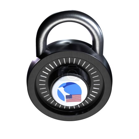 Photo for Crypto Lock Terra Classic USD icon on white background - Royalty Free Image