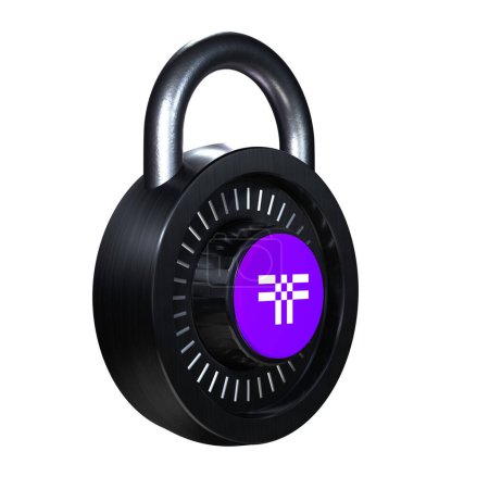 Foto de Crypto Lock Threshold icono sobre fondo blanco - Imagen libre de derechos
