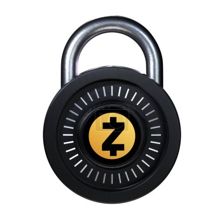 Crypto Lock Zcash vector illustration