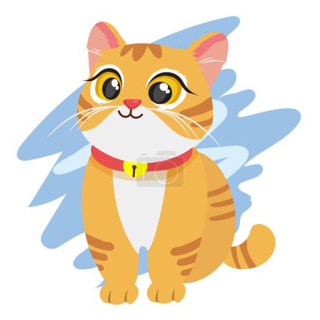 Ilustración de Lindo gato naranja ilustración vector de dibujos animados - Imagen libre de derechos