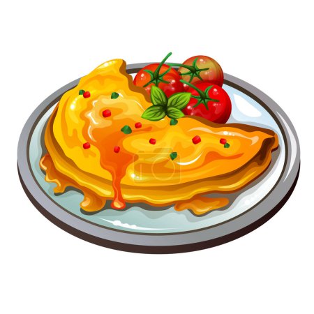 tasty omlette egg scramble egg vector