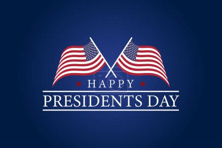 Ilustración vectorial día Presidentes. Celebraciones del día del Presidente. El concepto de diseño para el fondo con la bandera americana.