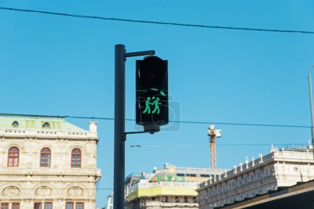 Same sex love green traffic lights in Vienna, Austria