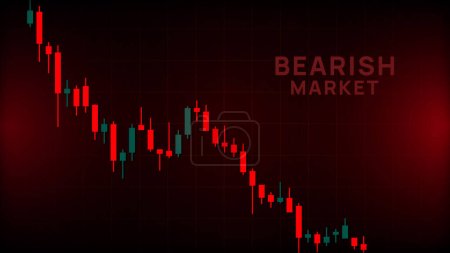 Illustration for Bearish market trend in cryptocurrency or stocks. Trade exchange background. - Royalty Free Image