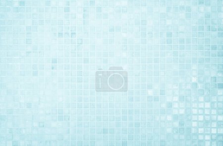 Blue light ceramic wall chequered and floor tiles mosaic background in bathroom, kitchen. Design pattern geometric with grid wallpaper texture decoration pool. Simple seamless abstract surface clean.