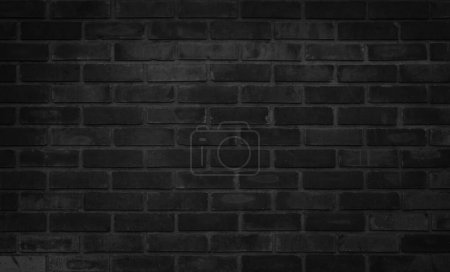 Photo for Abstract dark brick wall texture background pattern, Wall brick surface texture. Brickwork painted of black color interior old clean concrete grid uneven, Home or office design backdrop decoration. - Royalty Free Image