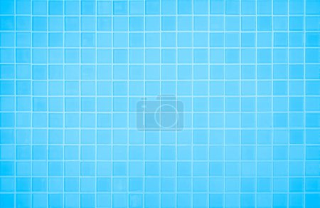 Blue light ceramic wall checkered and floor tiles mosaic background in bathroom and kitchen. Design pattern geometric with grid wallpaper texture decoration. Simple seamless abstract surface clean.