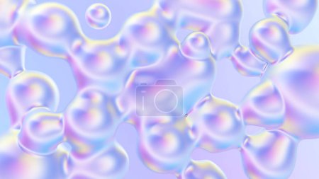 Téléchargez les photos : Fond abstrait holographique tendance, rendu 3D, éclairage rêveur, palette de couleurs pastel, floraison colorée isométrique abstraite IA, détails macro, causalité, réfraction, dégradés doux et lisses - en image libre de droit