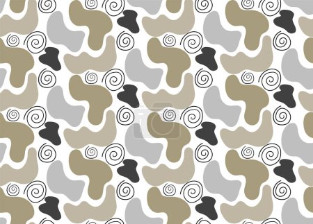 Illustration for Fashionable seamless pattern in earthy tones - lines and spots - Royalty Free Image