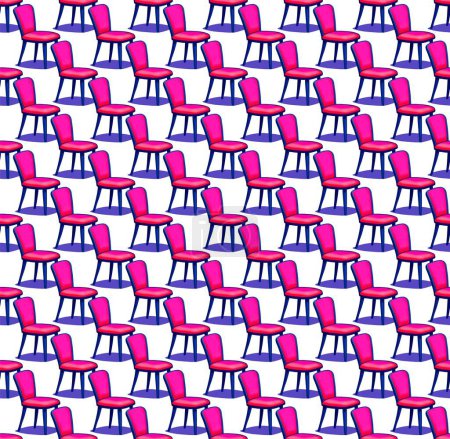 Illustration for Seamless pattern of chairs on white - Royalty Free Image